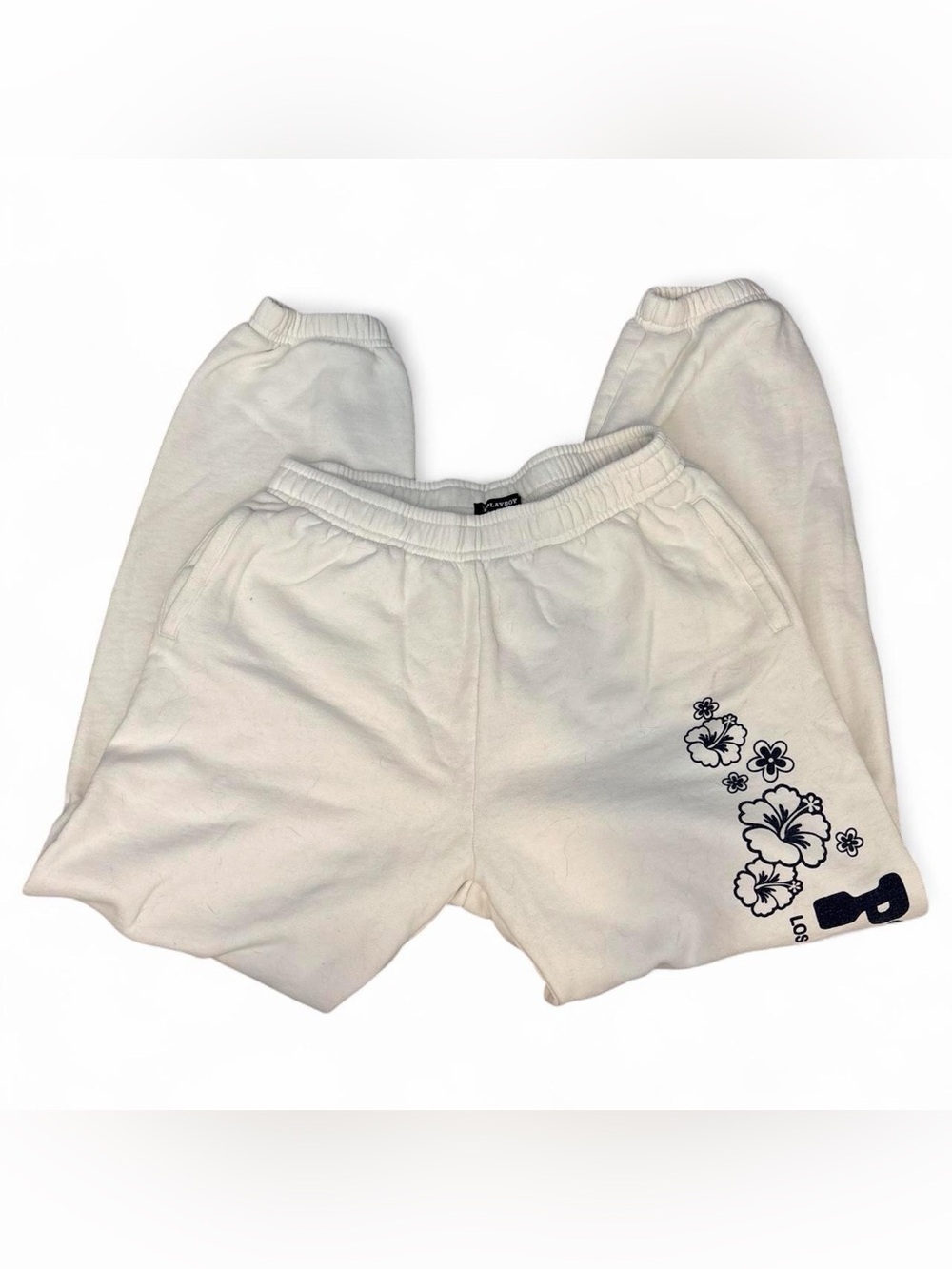 PLAYBOY White Floral Logo Unisex Sweats